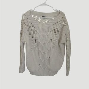 Express Cable Knit Sweater – Cream Chunky Knit Pullover
